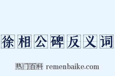 徐相公碑反义词是什么意思的图片